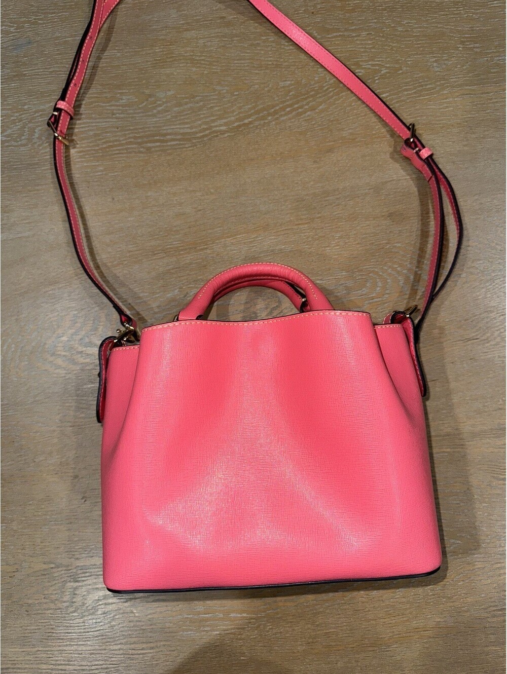 Dooney and Bourke Saffiano Leather Barlow Satchel Bag Pink Gold Hardware - Picture 8 of 9